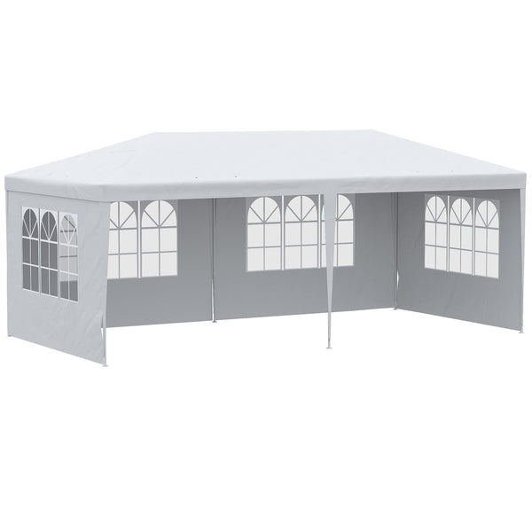 prezzo Gazebo da Giardino 580x290x250 cm con Pareti Rimovibili e Finestre Trasparenti Bianco