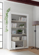 Credenza Libreria 2 Ante 4 Ripiani 110x42x191 cm TFT Lipari Bianco e Pino