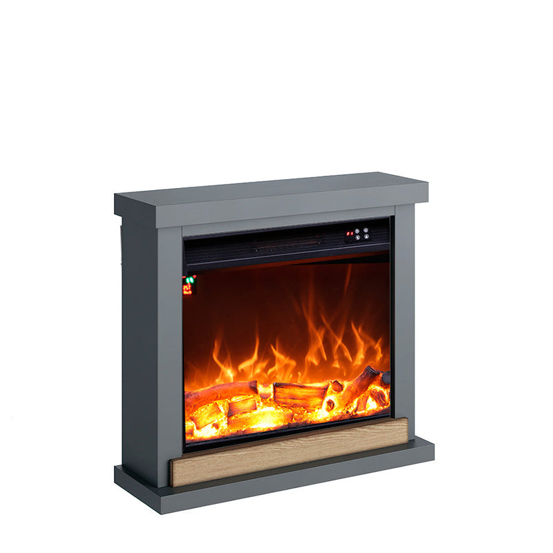 Camino Elettrico da Pavimento 75x67,8x24,5 cm Effetto Fiamma 1500W Sined Sorano Grigio Scuro