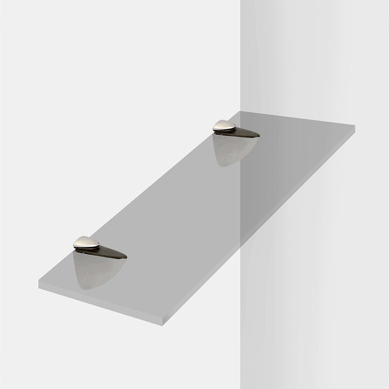 Reggipiano per Mensole di Legno/Vetro Azor Verniciato Nichel Opaco Tecnoplastica e Zama Emuca