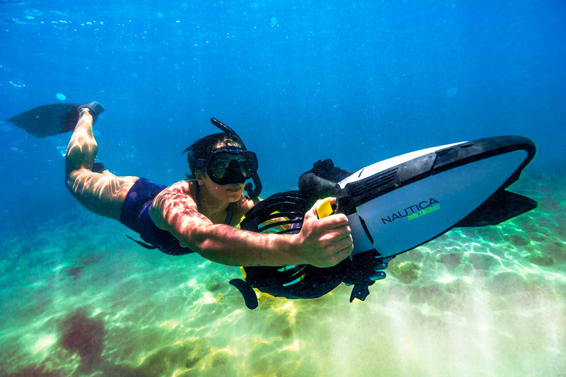 Seascooter Acqua Scooter Elettrico 6 Km/h Nautica Navtech II Nero e Bianco