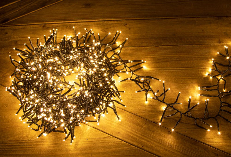 Luci di Natale 760 Led 7,6 mt Bianco Caldo in Vetro e Plastica