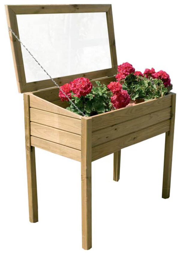 online Saatgewächshaus mit Tür 50 x 100 x 75/82 cm aus imprägniertem FSC-Holz