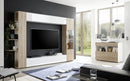 Credenza Mobile Soggiorno 1 Anta 2 Vani 111x42x82 cm TFT Akira Bianco e Naturale