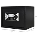 Cassaforte a Mobile Elettroinica a Batteria 38x30x30 cm in Acciaio Nera