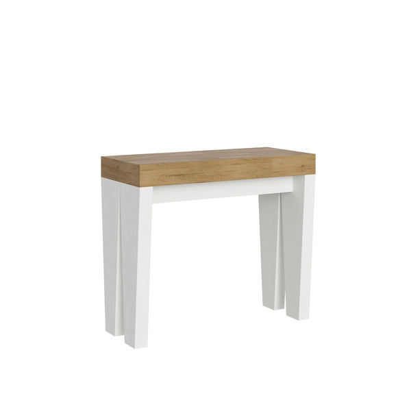 prezzo Consolle Allungabile 90-196x40x77 cm in Nobilitato Marrone e Bianco