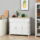 Isola per Cucina 106x39,5x89,5 cm 2 Cassetti 2 Ante Bianco