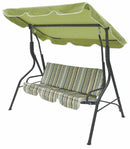 Dondolo da Giardino 3 Posti in Metallo Soriani Righe Fantasy