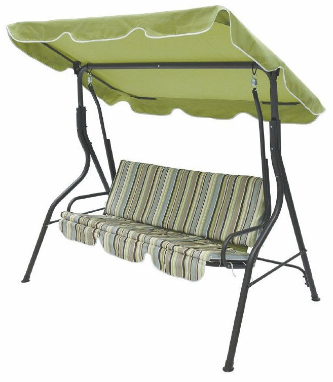 Dondolo da Giardino 3 Posti in Metallo Soriani Righe Fantasy