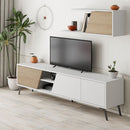 Mobile TV 1 Anta e Mensola 48x35,6x180 cm in MDF Fiona Bianco Rovere