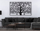 Pannello Albero della Vita Nero Set 3Pz 165x2x110 cm in Ferro Nero