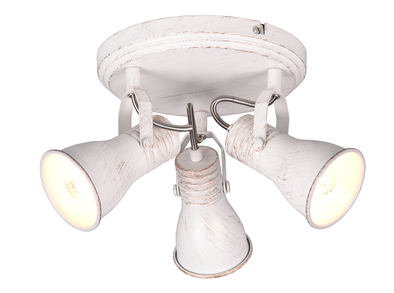 Plafoniera da Interno Attacco E14 in Metallo Bianco antico