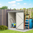 Casetta Box da Giardino Porta Attrezzi 100x104x160 cm con Porta a Battente in Acciaio Galvanizzato Grigio Chiaro      