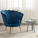 Poltrona da Salotto in Velluto Ventaglio Blu