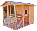 Pollaio da Giardino 175x268x204 cm Per 6-10 Galline in Legno Naturale 