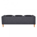 Divano 3 Posti Ramsey 180x73x82 h cm in Tessuto Grigio scuro