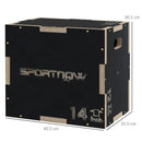 Box Jump Pliometrico a 3 Altezze 41-36-31 cm in Legno Antiscivolo Nero  