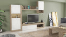 Parete Attrezzata Soggiorno Roomy 255x40x200 h cm in Truciolare bilaminato Bianco