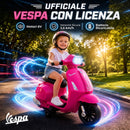 Moto Elettrica per Bambini Licenza Vespa Batteria Ricaricabile 6V Rotelle e Luci Rosa      