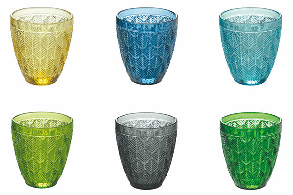 Set mit 6 Wassergläsern aus Glas 300 ml Villa d'Este Home Tivoli Bali Leaf prezzo