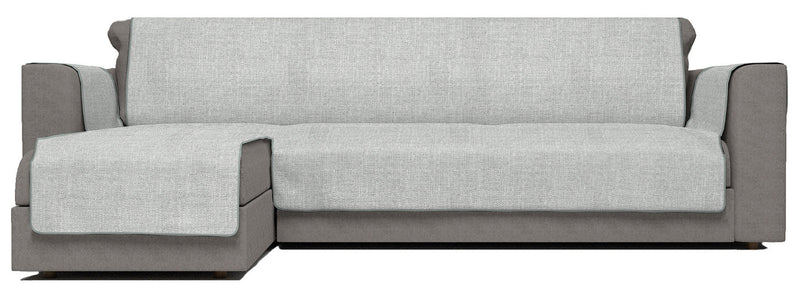 Copridivano in Poliestere con Penisola Sinistra Grigio Varie Misure