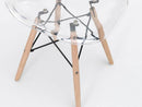 Set 4 Sedie 46x47x82 cm in Legno e Policarbonato Trasparente