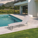 Lettino Mare Richiudibile 190x58x27 cm Struttura in Alluminio e Copertura in PVC e Poliestere Ecrù Viareggio      