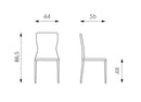 Set 2 Sedie 56x44xH86,5 cm in Similcuoio e Metallo Kim Whisky