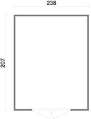 Casette Box da Giardino in Legno Porta Utensili 238x207x214 cm con 2 Porte e Finestre Ecla Azzurra