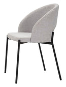 Set 2 Sedie Helsinki 51x80x53 cm in Tessuto Grigio/Nero