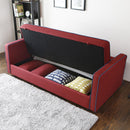 Divano Letto 185x90x92 cm in Tessuto Rosso