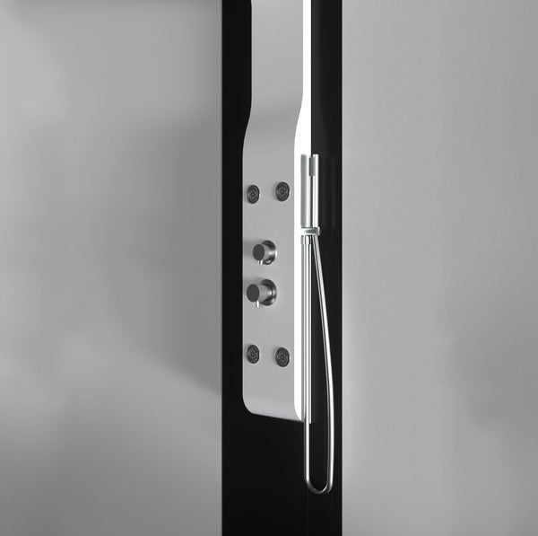 Hydromassage-Duschsäule aus mattweißem Relax ABS sconto