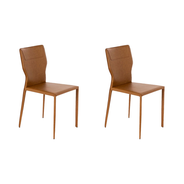acquista Set 2 Sedie 56x44xH86,5 cm in Similcuoio e Metallo Kim Whisky