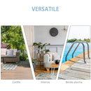 Set 2 Lettini Prendisole con Tavolino in Rattan  Nero e Bianco