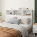 Testiera Letto Matrimoniale Autoportante 160x20,2x108,2 cm con 4 Scomparti Aperti in MDF e Truciolato Bianco      