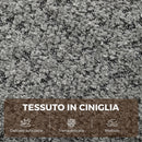 Divano 3 Posti Senza Struttura 207x107x62 cm con 6 Cuscini in Ciniglia Grigio Chiaro      