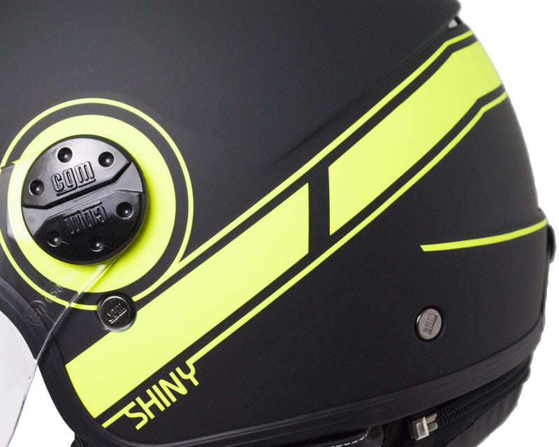 Casco Jet per Scooter Visiera Sagomata CGM Shiny 109S Giallo Fluo Opaco