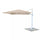 Saturno Dezentraler 3 x 3 m Sonnenschirm aus grauem Aluminium mit taubengrauem Stoff