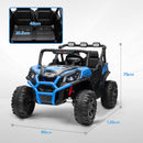 Macchina Elettrica per Bambini a 2 Posti Doppio Motore 24V 3 Velocità Blu   
