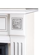 Camino Elettrico da Pavimento 93,3x111,7x27 cm Effetto Fiamma 1500W Diana & Zakinthos Bianco