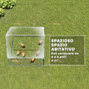 Pollaio per Galline da Esterno 200x200x200 cm con Tetto e Serrature in Acciaio Zincato Argento      