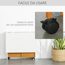 Tavolo Pieghevole Salvaspazio con Ruote Bianco e Legno 120x80x73 cm 