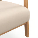 Poltrona in Stile Scandinavo 61x78x76 cm Struttura in Legno Rivestimento in Velluto Beige  