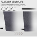 Telo di Ricambio per Tenda a Bracci Retrattile 347x240 cm  in Poliestere Anti UV Grigio  