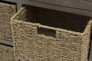 Mobile 2 Cassetti 4 Ceste 73,5x32x78 cm in Legno Soriani Tortora Anticato