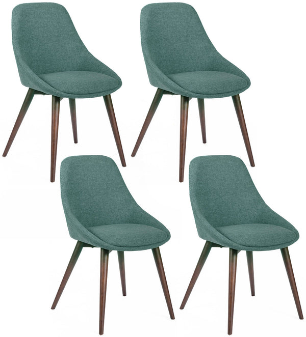 online Set 4 Sedie 58x49xH85 cm in Tessuto Astrid Verde