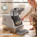 Lettiera Gatto Chiusa XL 61x41x38 cm con Coperchio Gradino Raccogli-lettiera e Paletta in Acciaio Inox e ABS Grigio Chiaro      