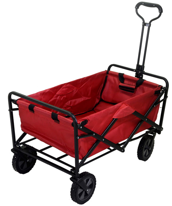 Cart Klappbarer Gartenwagen 89 x 48 x 59 cm aus Metall und rotem Stoff prezzo