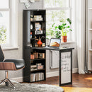 Scrivania Moderna Pieghevole 98x51x153 cm con Libreria e Lavagna in Legno e Metallo Nero      