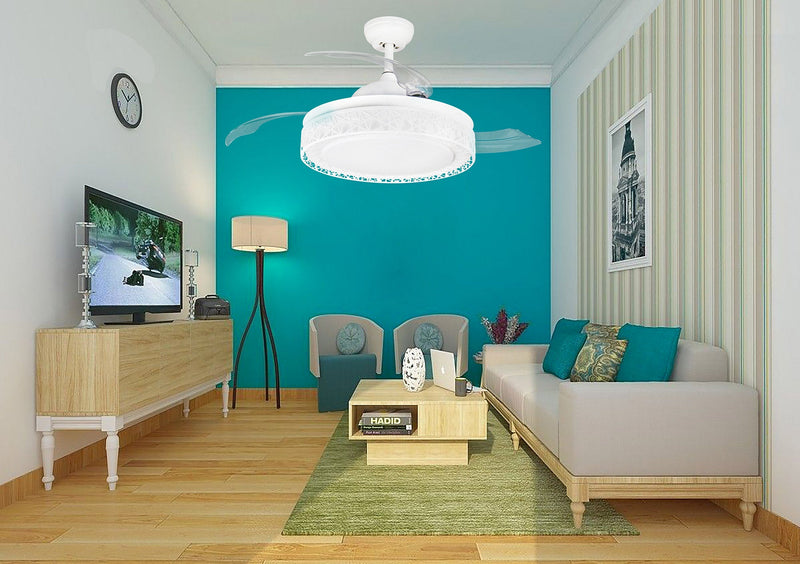 Ventilatore da Soffitto con 3 Pale a Scomparsa Ø107 cm 3 Velocità Ghost